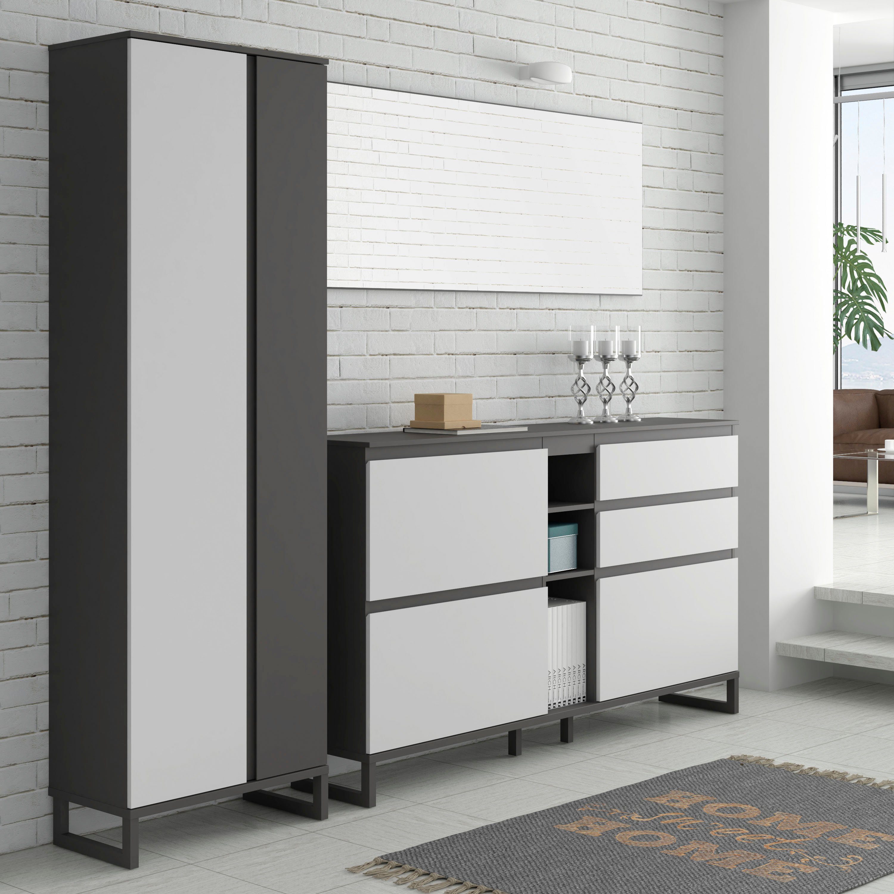 FORTE Garderobenschrank "Quadro" Stauraumschrank, Mehrzweckschrank, Höhe 18 günstig online kaufen