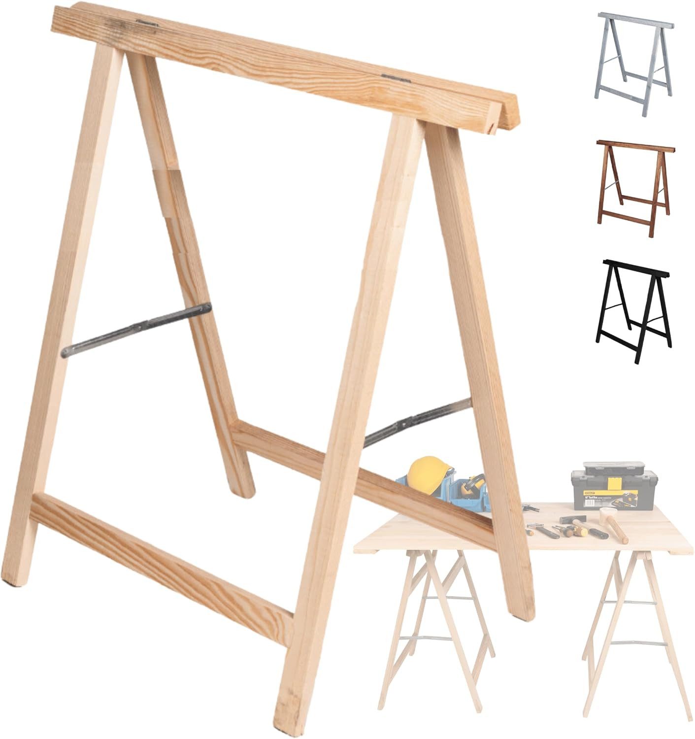 Modo24 Sägebock Holzbock, Klappbock, Arbeitsbock, Tapezierbock, Montagebock, Unterstellbock SDKM, 73x73x44 cm, 4 Farben und verschiedene Sets