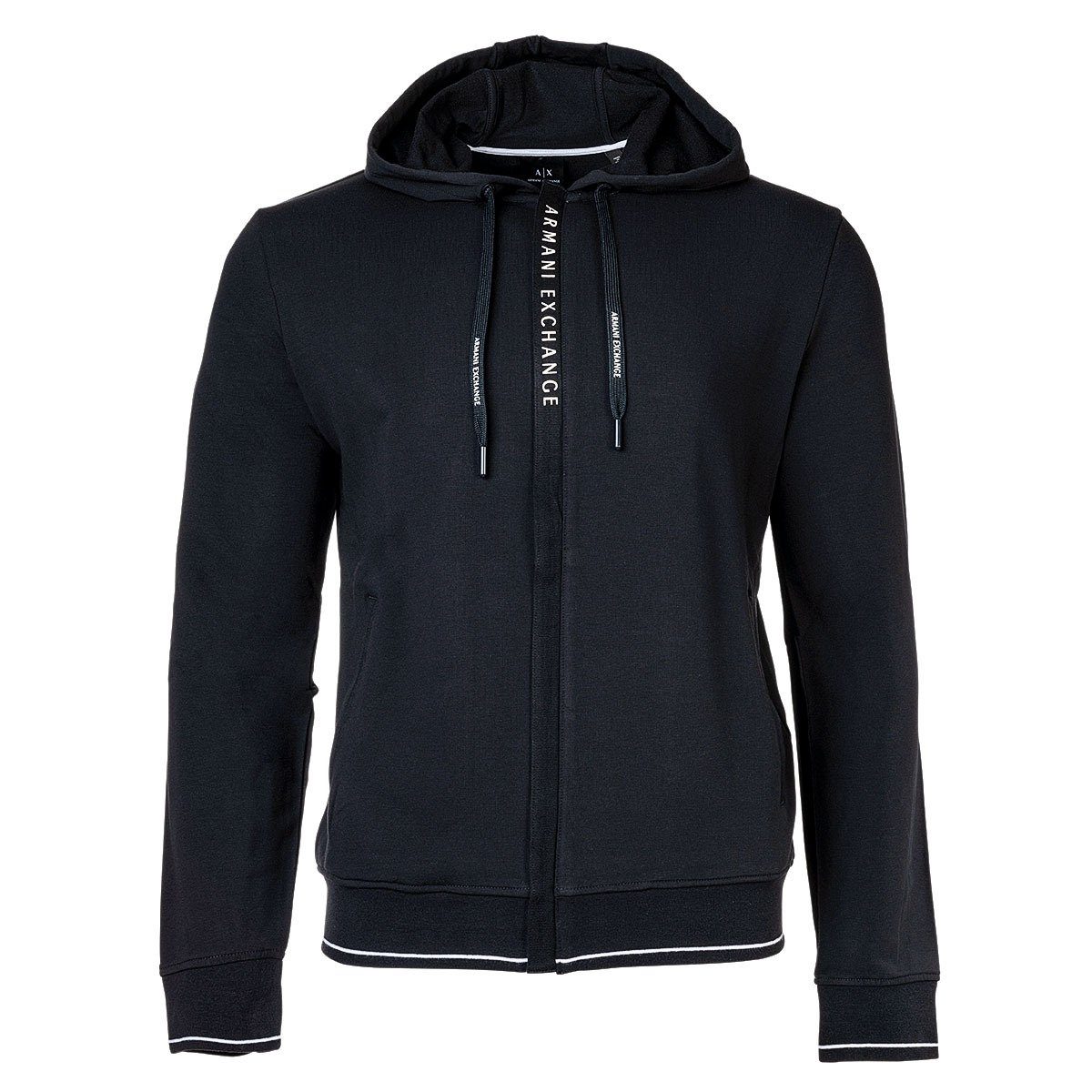 - Logo Marine Baumwolle, EXCHANGE ARMANI Jacke Sweatshirtjacke, Herren Sweatshirt