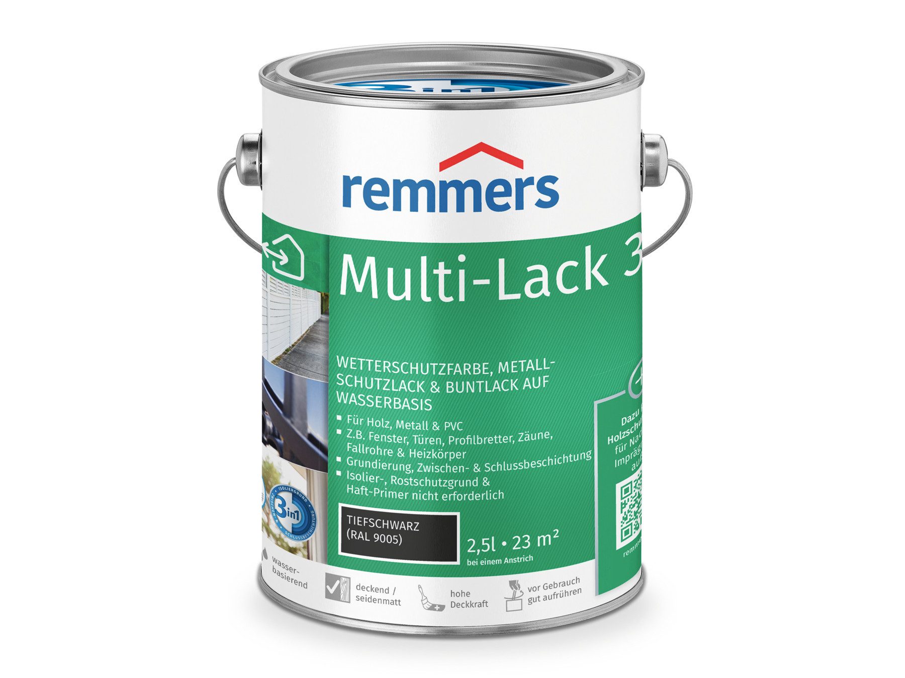 Remmers Wetterschutzfarbe Multi-Lack 3in1 anthrazitgrau (RAL 7016) 2,5 Liter