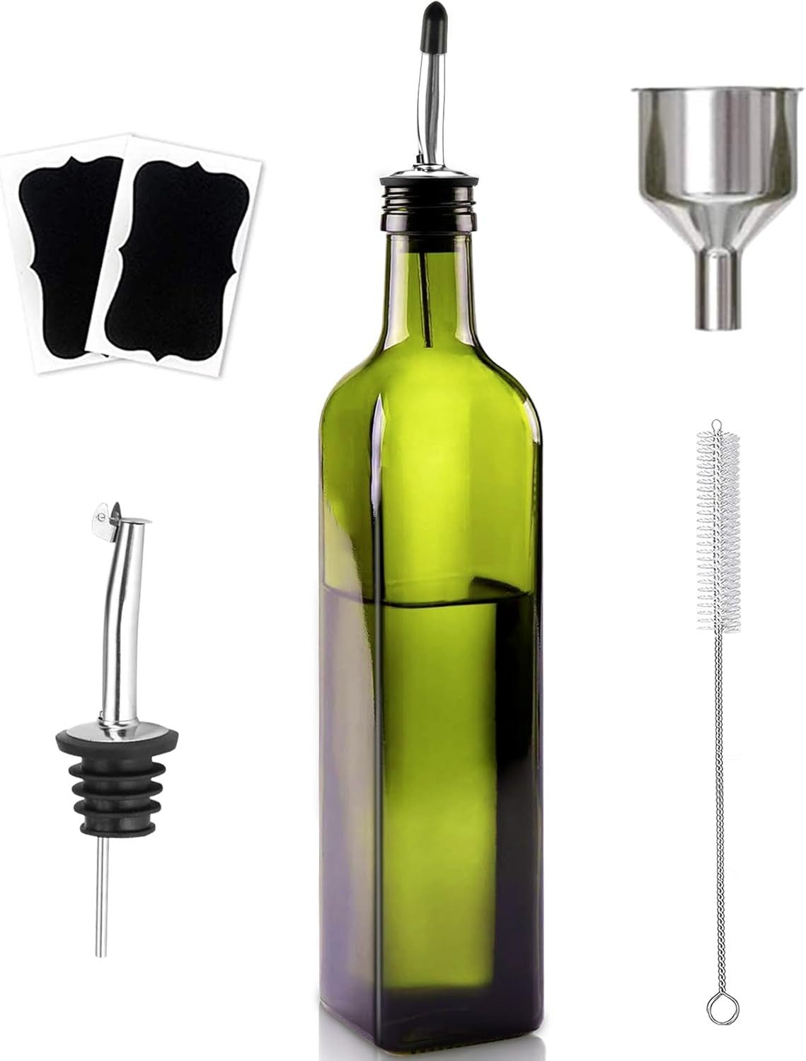 FELIXLEO Ölspender Ölflasche 500ml Set, Essig Ölflasche mit Ausgießer, Olivenöl Flasche, (1-tlg)