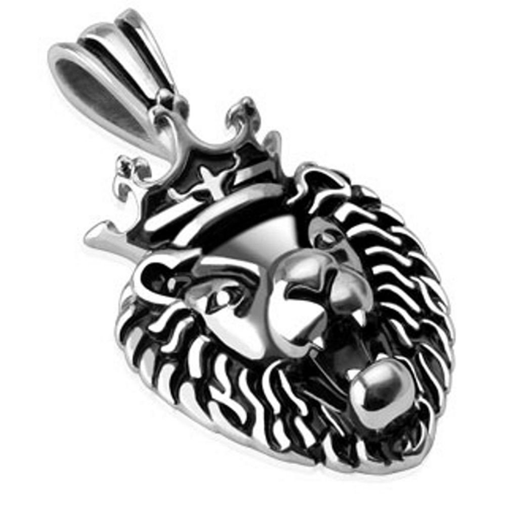 Anhänger Set Anhänger Löwenkönig Silber aus Edelstahl Unisex