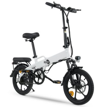 iscooter E-Bike U3 urbanes faltbares Elektrofahrrad, 16 Zoll, 3 Geschwindigkeitsmodi, Nabenschaltung, Heckmotor, 280,8 Wh Akku, 3A-Schnellladung, Werkzeugtasche, verschleißfeste Anti-Rutsch-Reifen