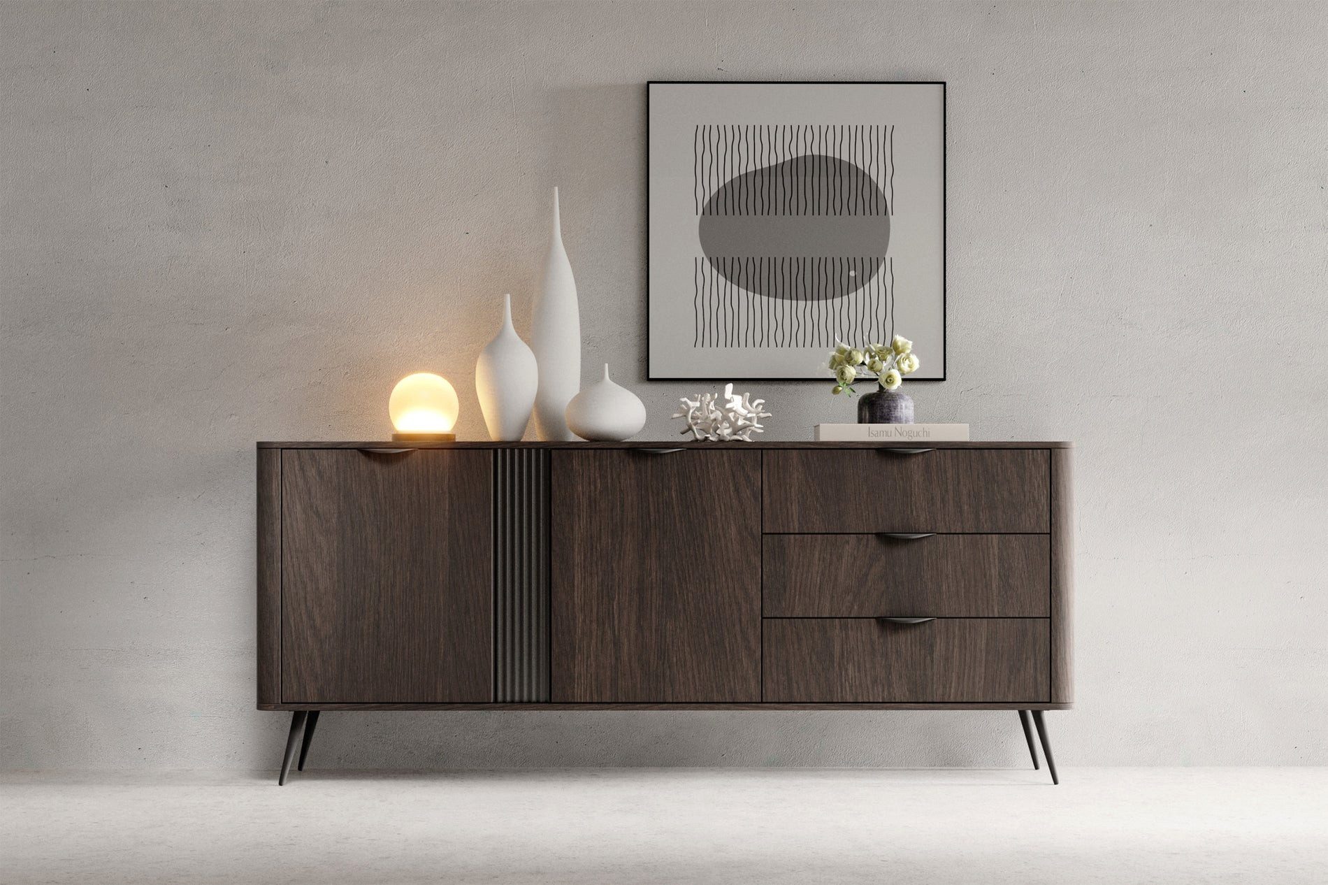 Selsey Sideboard VERIS, 195 cm breit, mit 2 Türen und 3 Schubladen