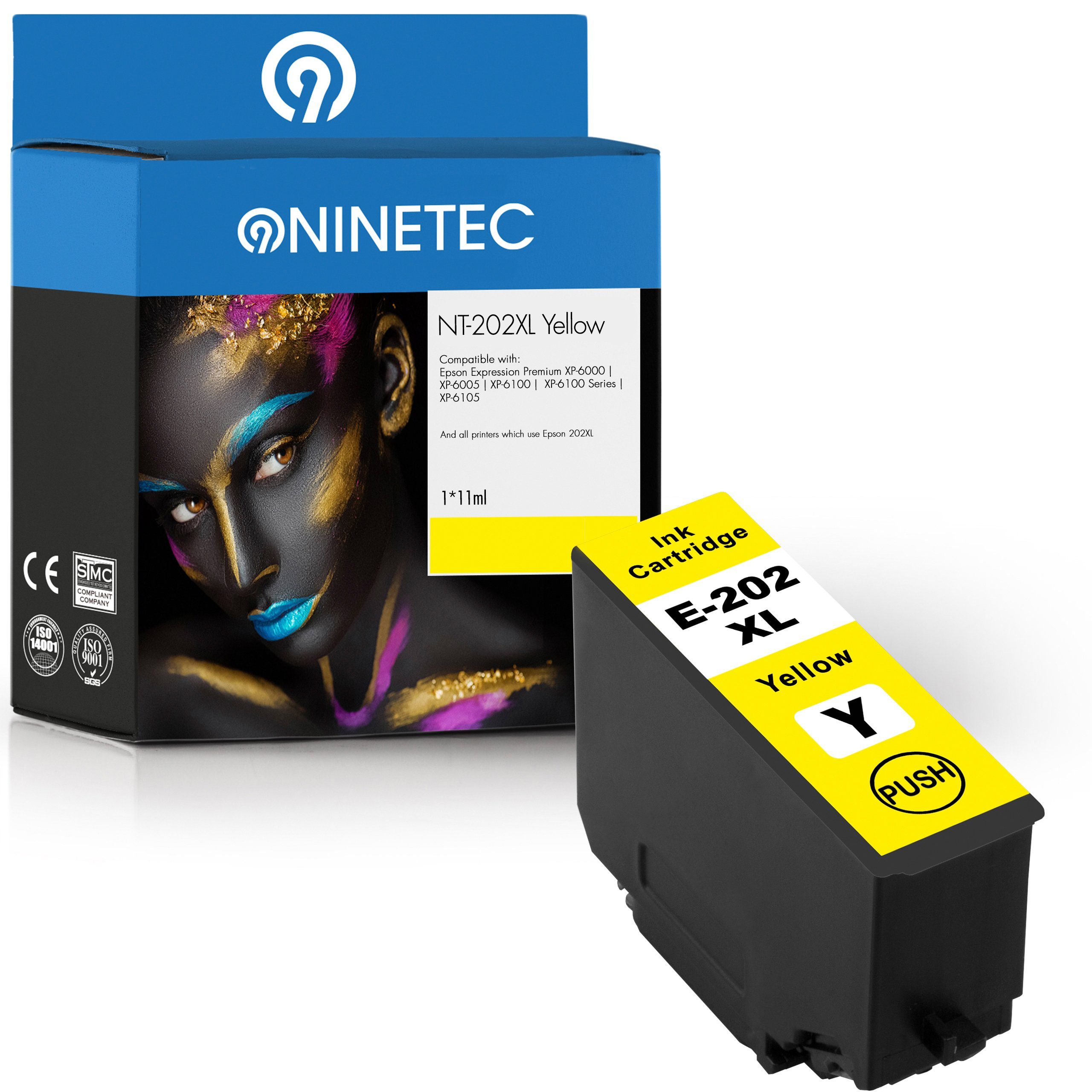 NINETEC ersetzt Epson 202XL 202 XL Yellow Tintenpatrone