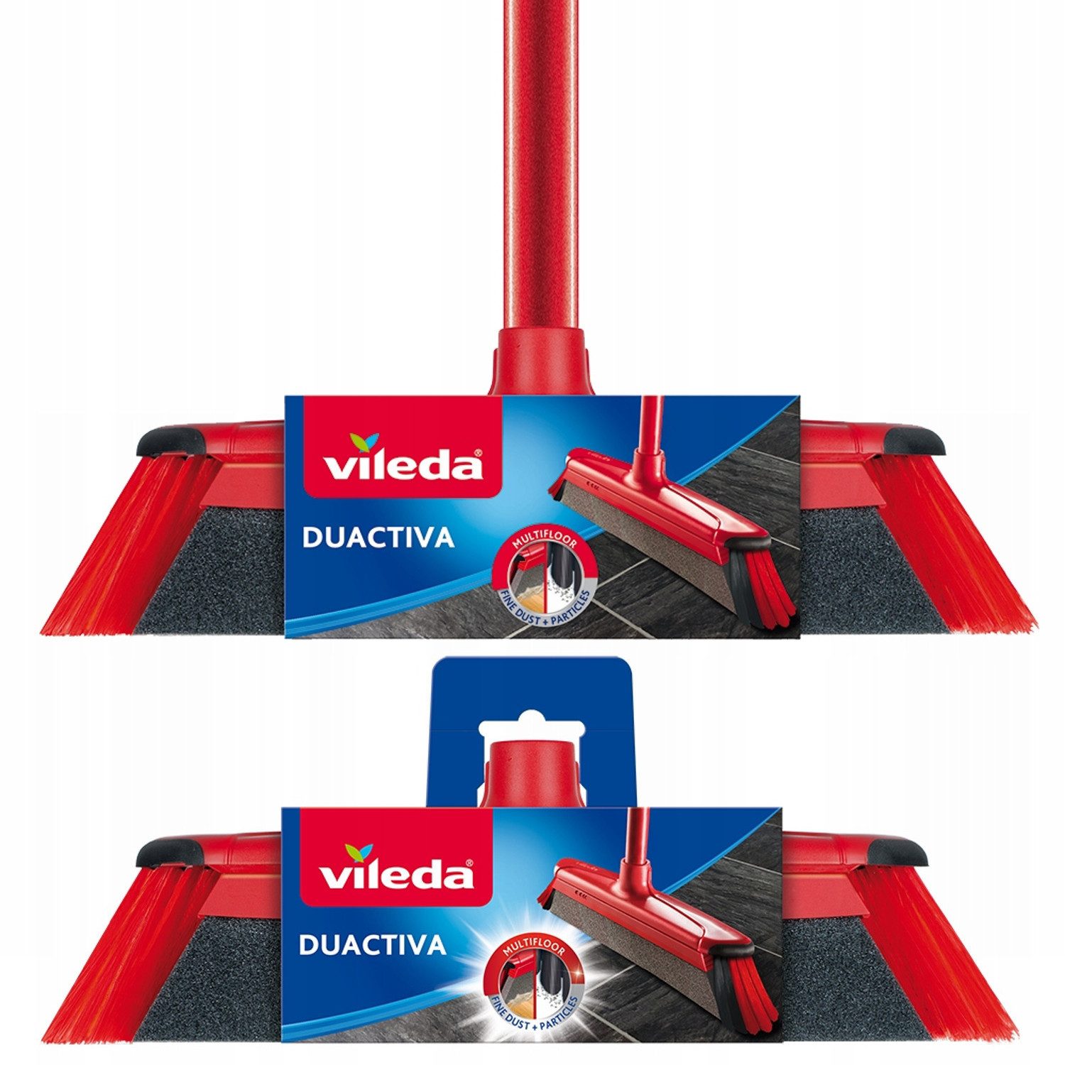 Vileda Staubbesen Schwammbürste DuActiva 2 Nachfüllpackungen, Classic 2-in-1-Bürste mit Schwamm + DuActiva Bürsten-Nachfüllpackung