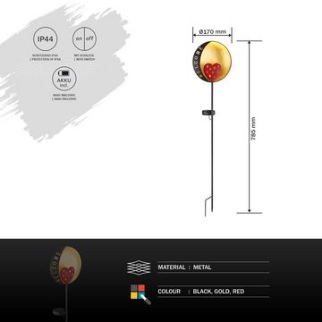 Globo LED Solarleuchte Solarleuchte Garten Solarlampe Herz Gartenlampe Außenlampe Solar 33499