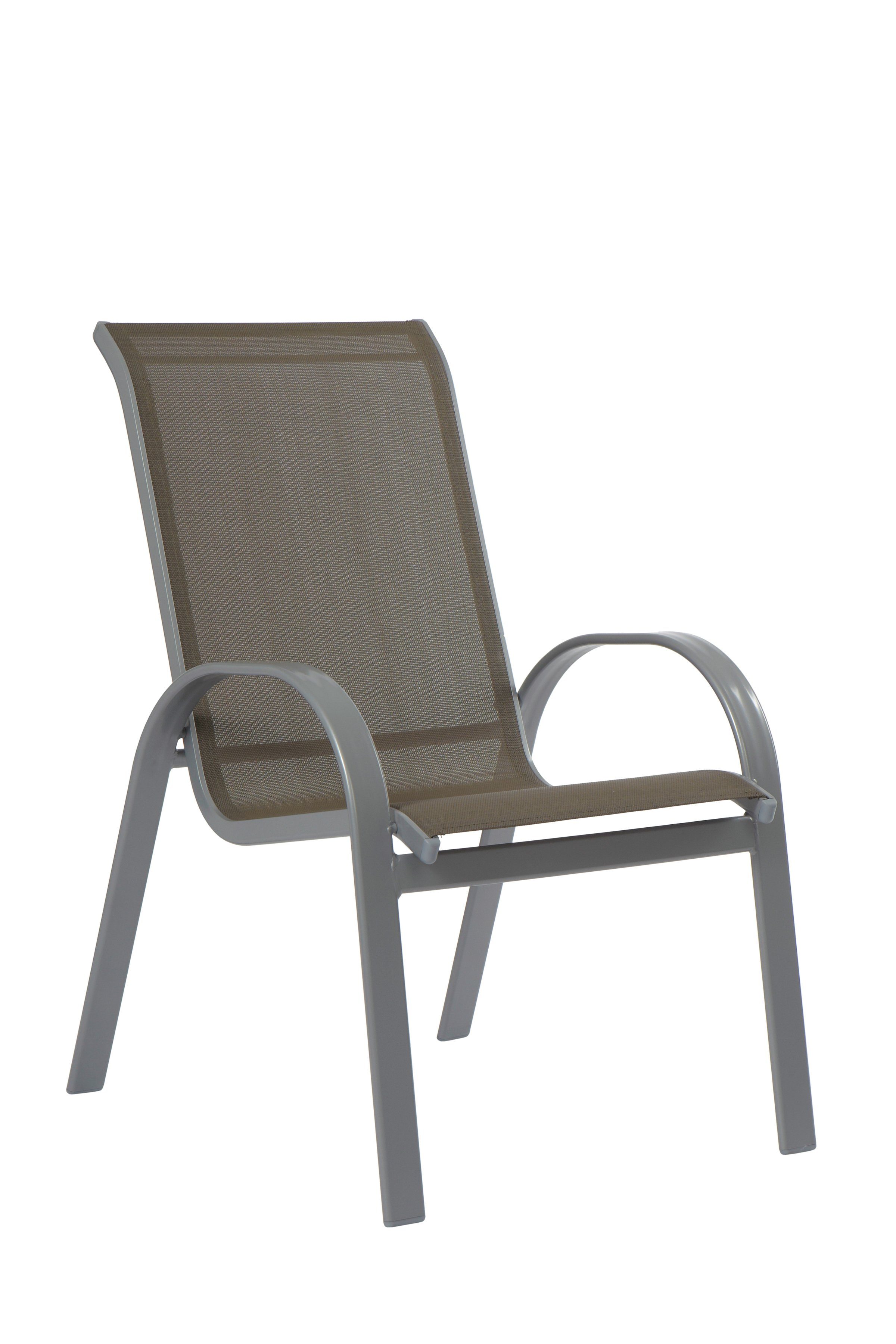 MERXX Gartenstuhl Amalfi (Set, 2 St), 2er Set, Alu/Textil, stapelbar