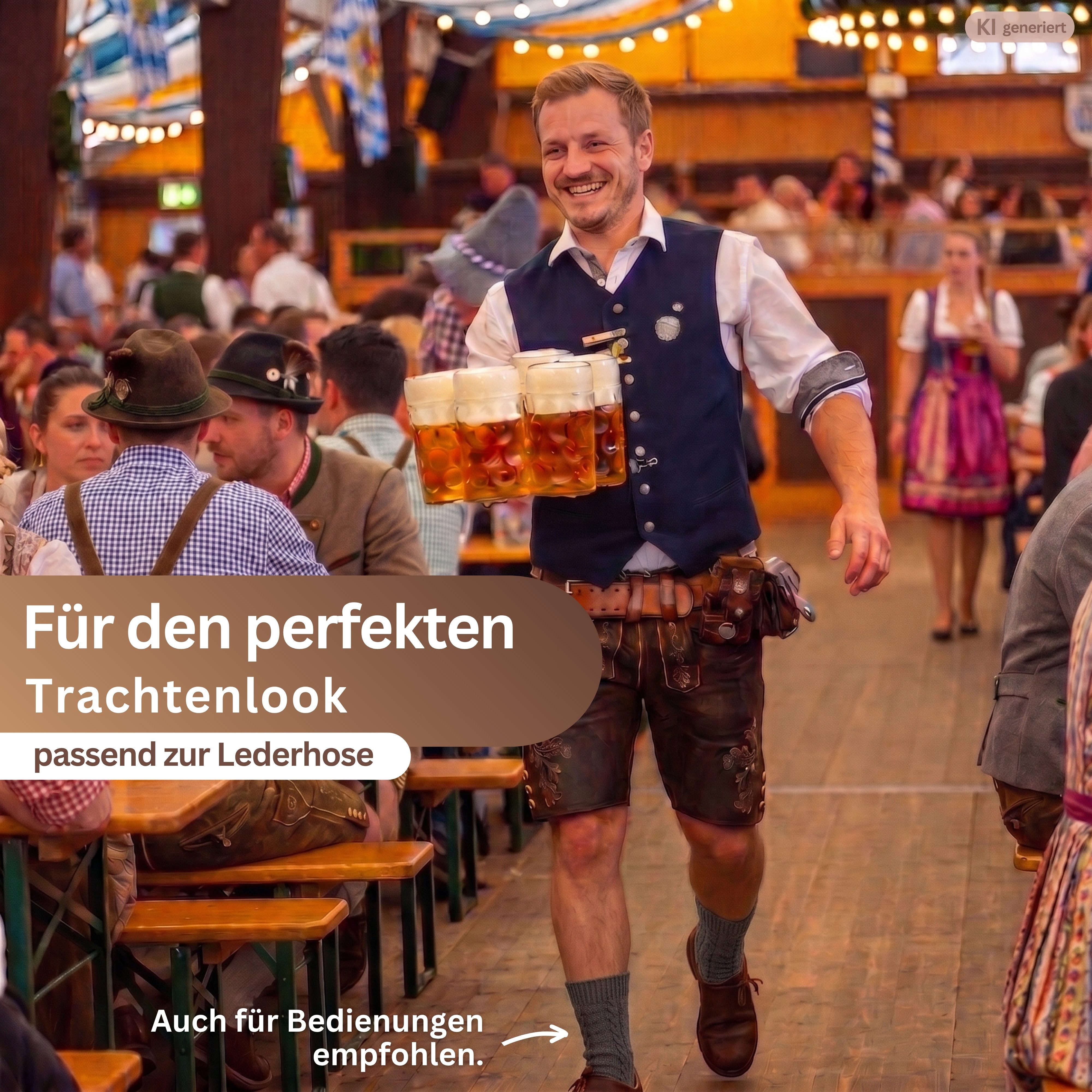 MEDOLY Trachtensocken Schoppersocke aus 90% Baumwolle Trachtenstrümpfe (1 Paar) mit Zopfmuster – Bild 3 von 3