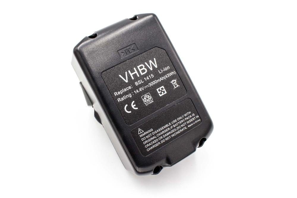 vhbw passend für Hitachi Hikoki WM 14DBL, WP 14DSL, WR 14DBAL, WR 14DBDL, Akku 3000 mAh