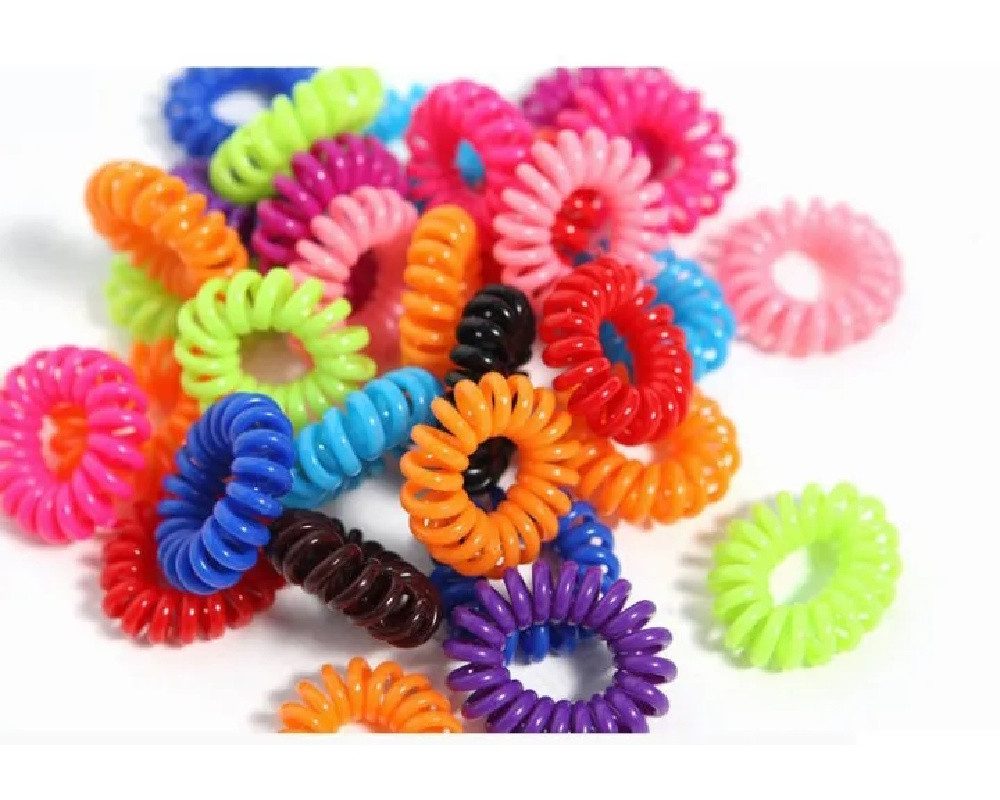 meinvipshop Spiral-Haargummi Haargummi in Spiralform 15 er Set, 15-tlg.