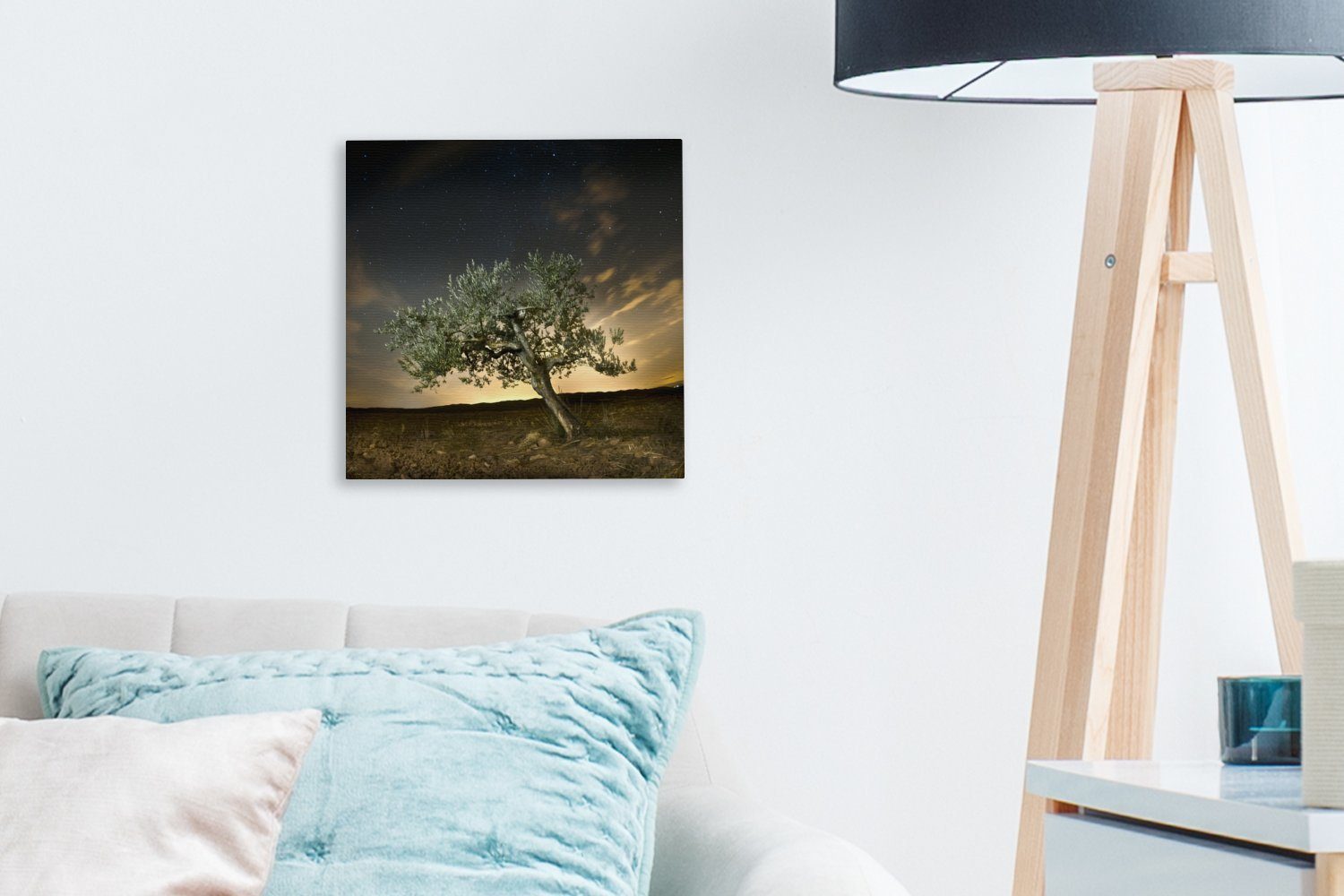 Schlafzimmer für (1 unter Leinwandbild St), OneMillionCanvasses® einem Olivenbaum Ein beeindruckenden Leinwand Wohnzimmer Himmel, Bilder