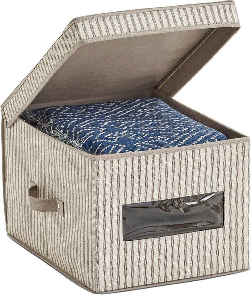 Zeller Present Aufbewahrungsbox Stripes, Vlies, beige