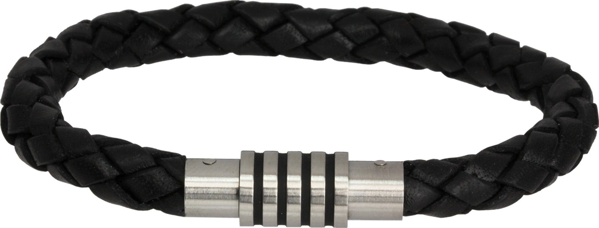 Amello Edelstahlarmband Amello Armband schwarz Herren Armschmuck (Armband), Herren Armband ca. 20,5cm, Edelstahl (Stainless Steel), Farbe: schwarz