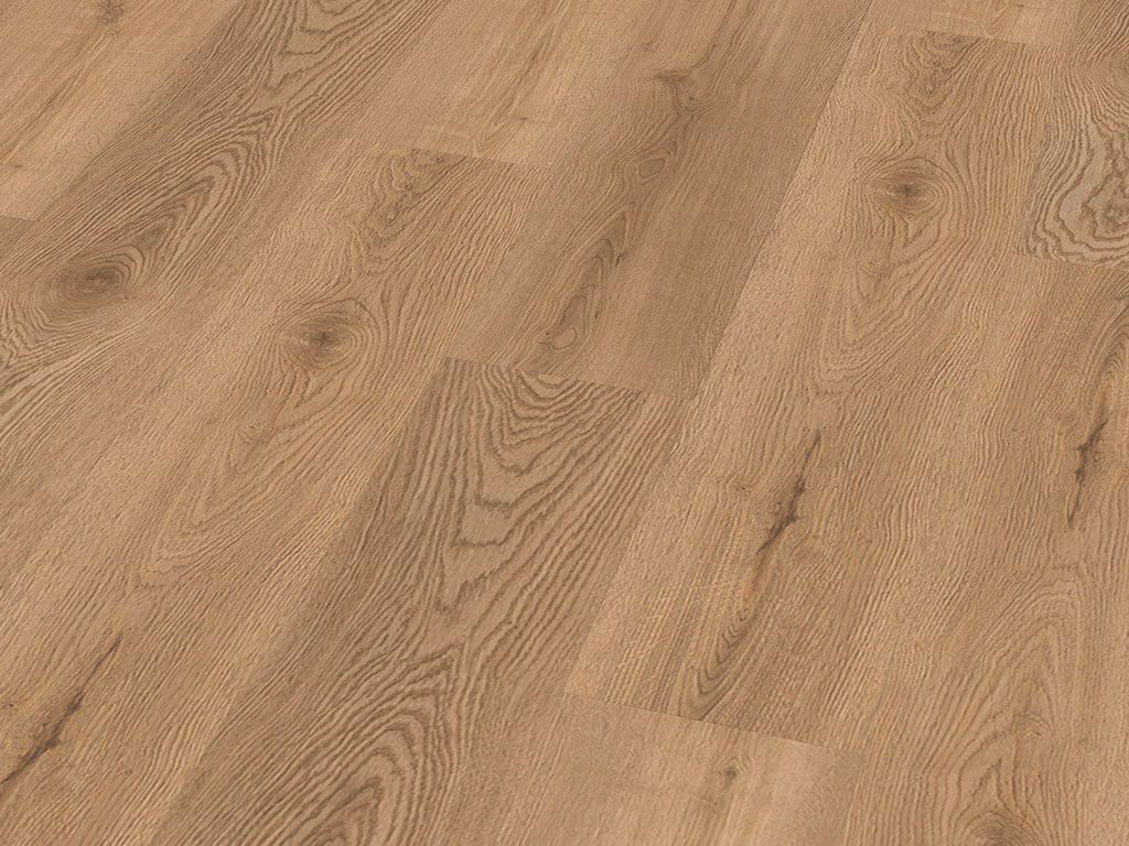 Check Vinylboden Klick-Vinyl SPC 5 mm Vinylboden Breitdiele inkl. Trittschalldämmung, Weichmacherfrei - 1220 × 230 x 5 mm, Packung, In 1 Packung: 8 Paneele - 2,245m², Breitdiele im modernen Eiche-Dekor
