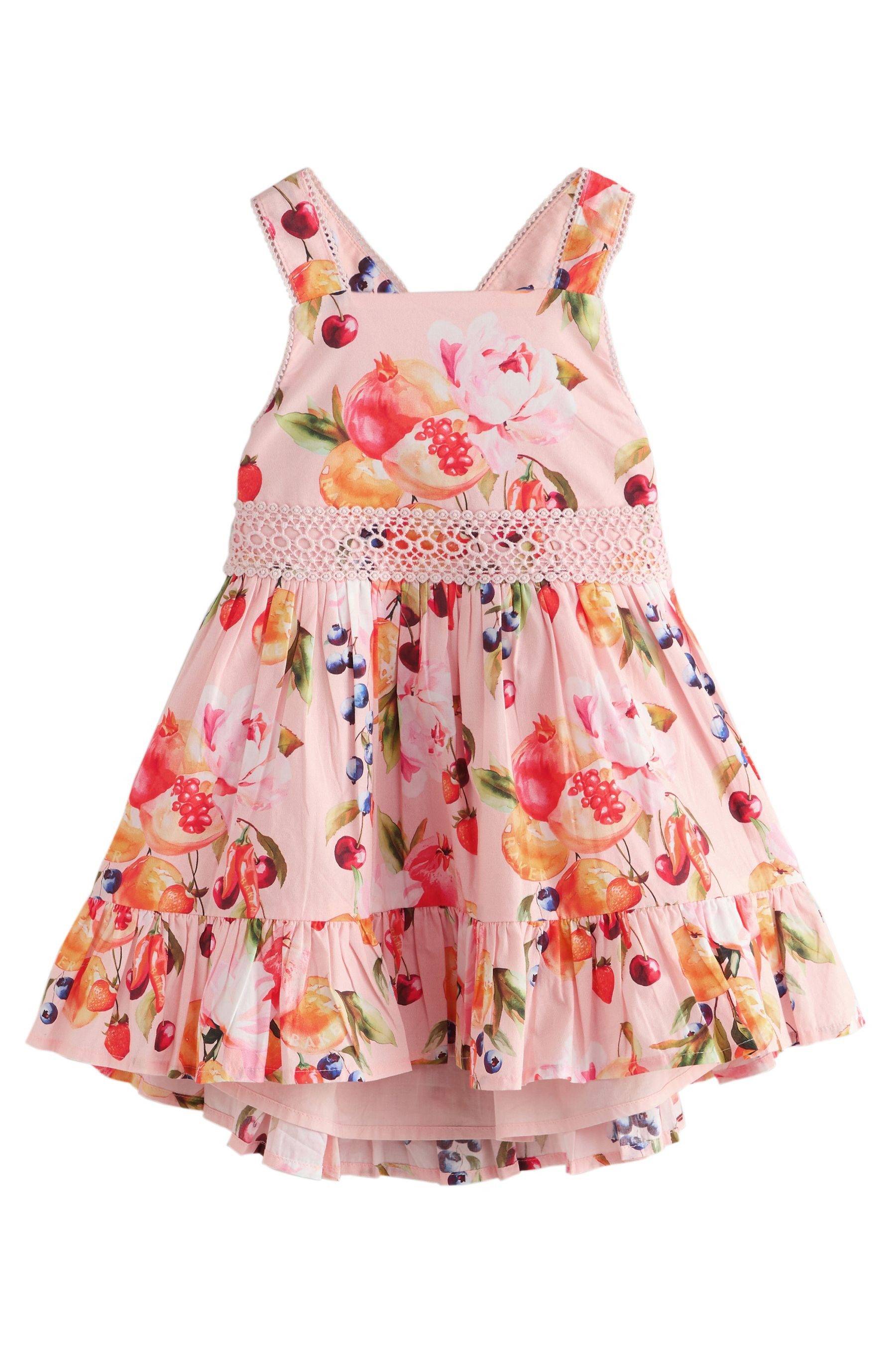 Volantkleid Baker by Ted Baker gestuftes Kleid mit Obst-Print