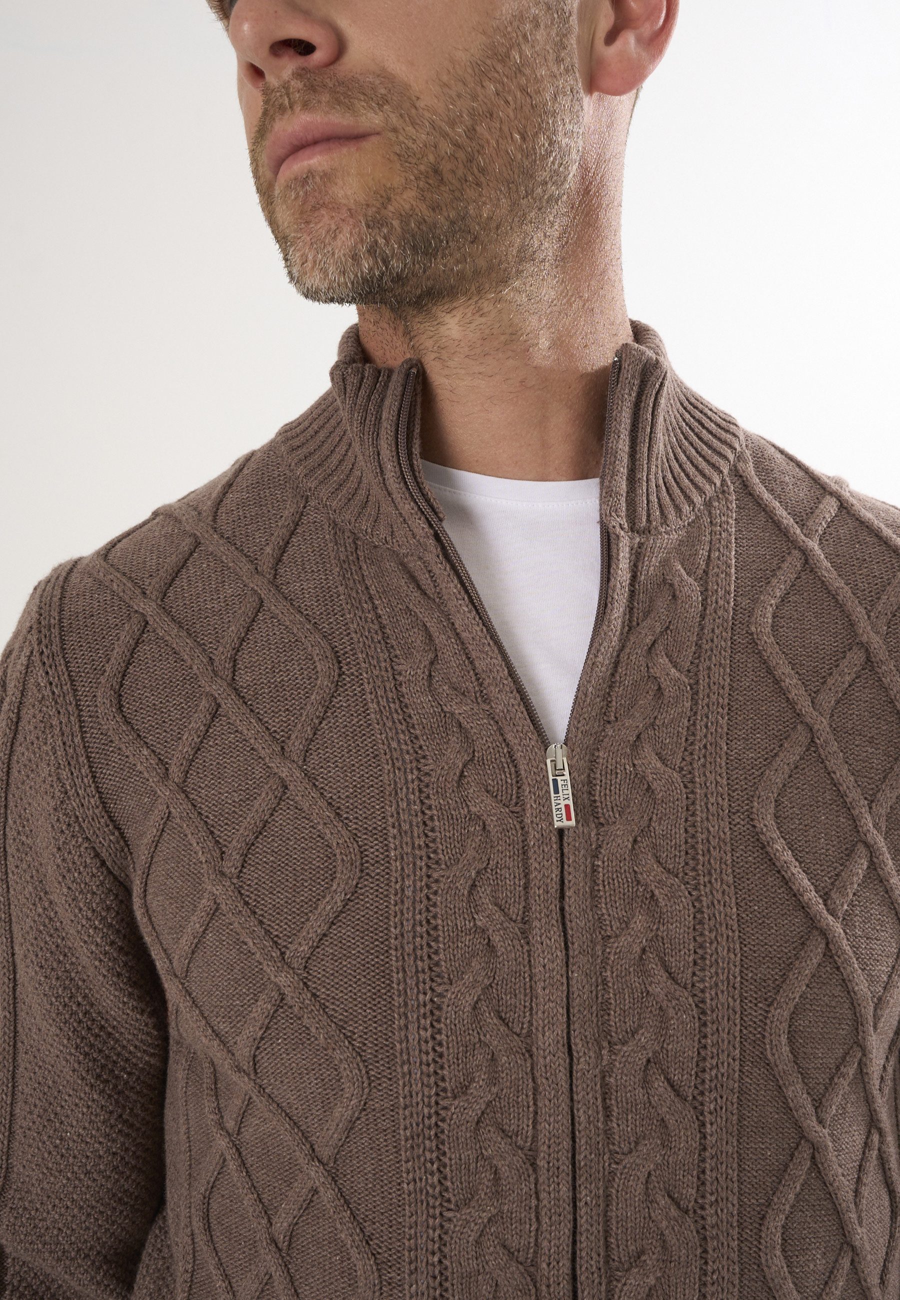Felix Hardy Strickjacke Strickjacke mit durchgehendem Reißverschluss