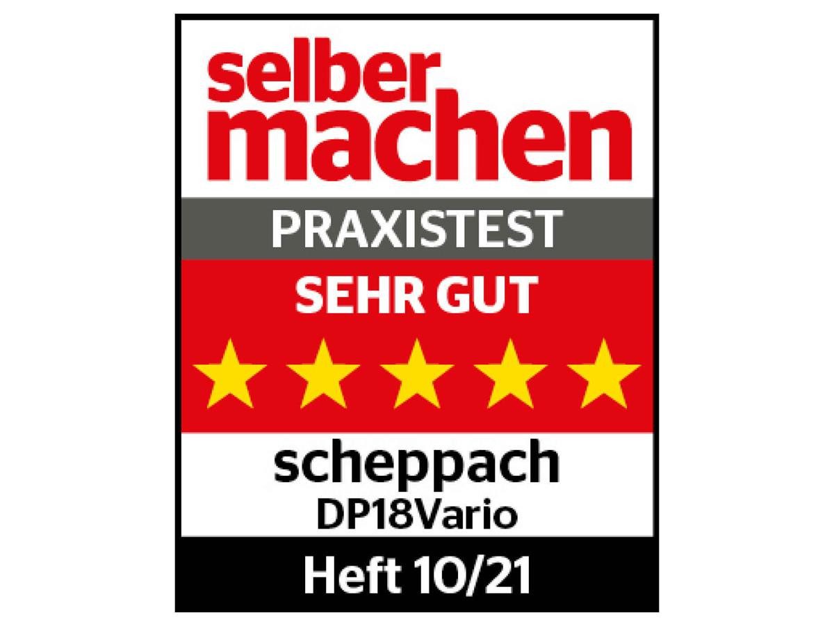 Scheppach Tischbohrmaschine DP18Vario, 230 V, max. 2580 U/min, (Set), für Holz, Metall, Stahl, Aluminium und Kunststoff
