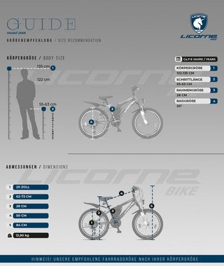 Licorne Bike Mountainbike Licorne Bike Guide Premium Mountainbike in 20, 24, 26 Zoll - Fahrrad