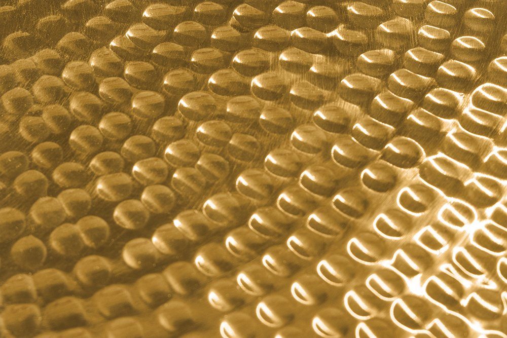 abnehmbare / | Platte 2-St), riess-ambiente Design ELEMENTS gold · (Set, Ø60cm Metall schwarz Wohnzimmer gold Hammerschlag · · rund Couchtisch · gold