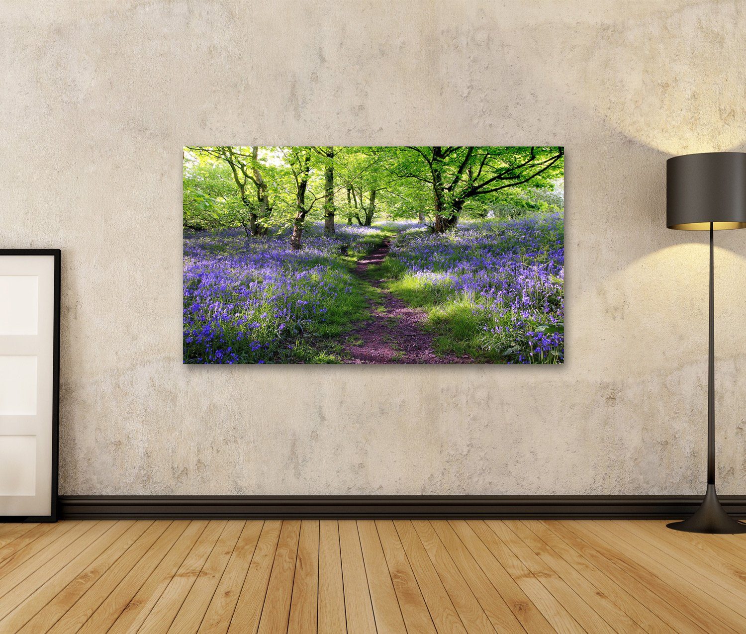islandburner Leinwandbild Bild auf Leinwand Blaue Glocken Gesamtstruktur In Schottland 100x57cm – Bild 2 von 3