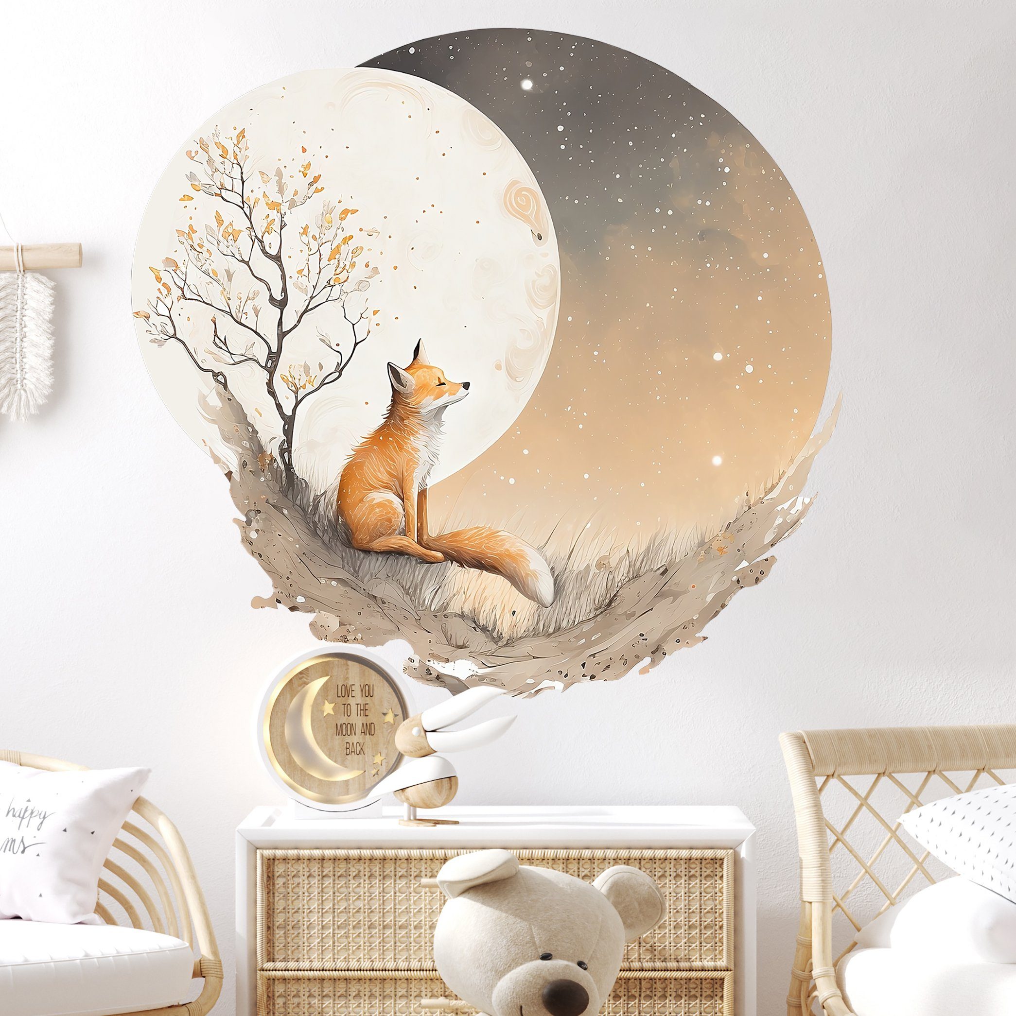 WANDKIND Wandtattoo Fuchs auf dem Mond V411, wieder ablösbar – Bild 5 von 5
