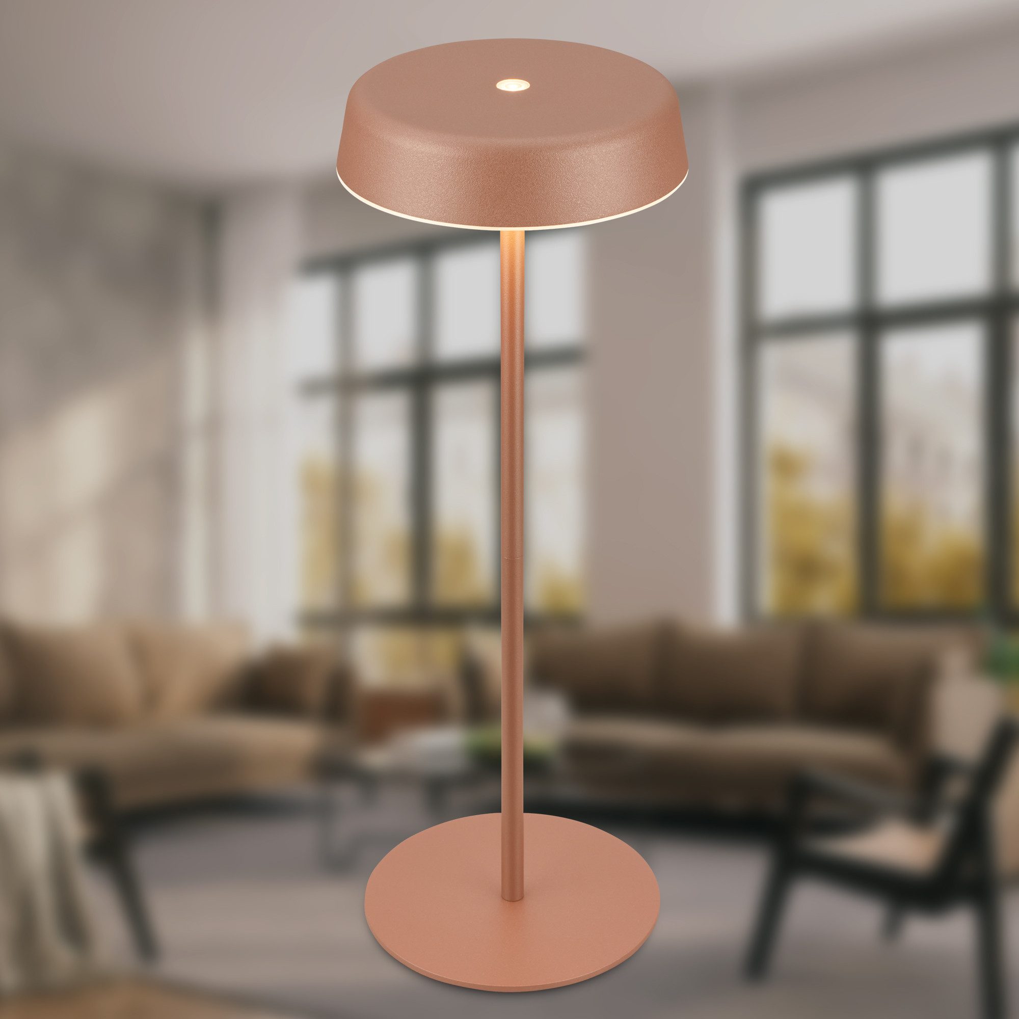 Briloner Leuchten LED Tischleuchte Kabellos Stufenlos dimmbar Touchfunktion Warmweiß, LED fest integriert