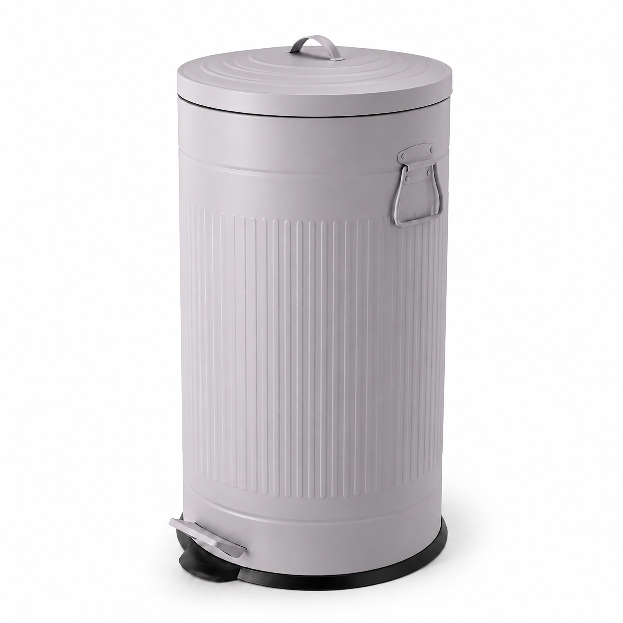 relaxdays Mülleimer Retro Mülleimer 40 Liter, grau