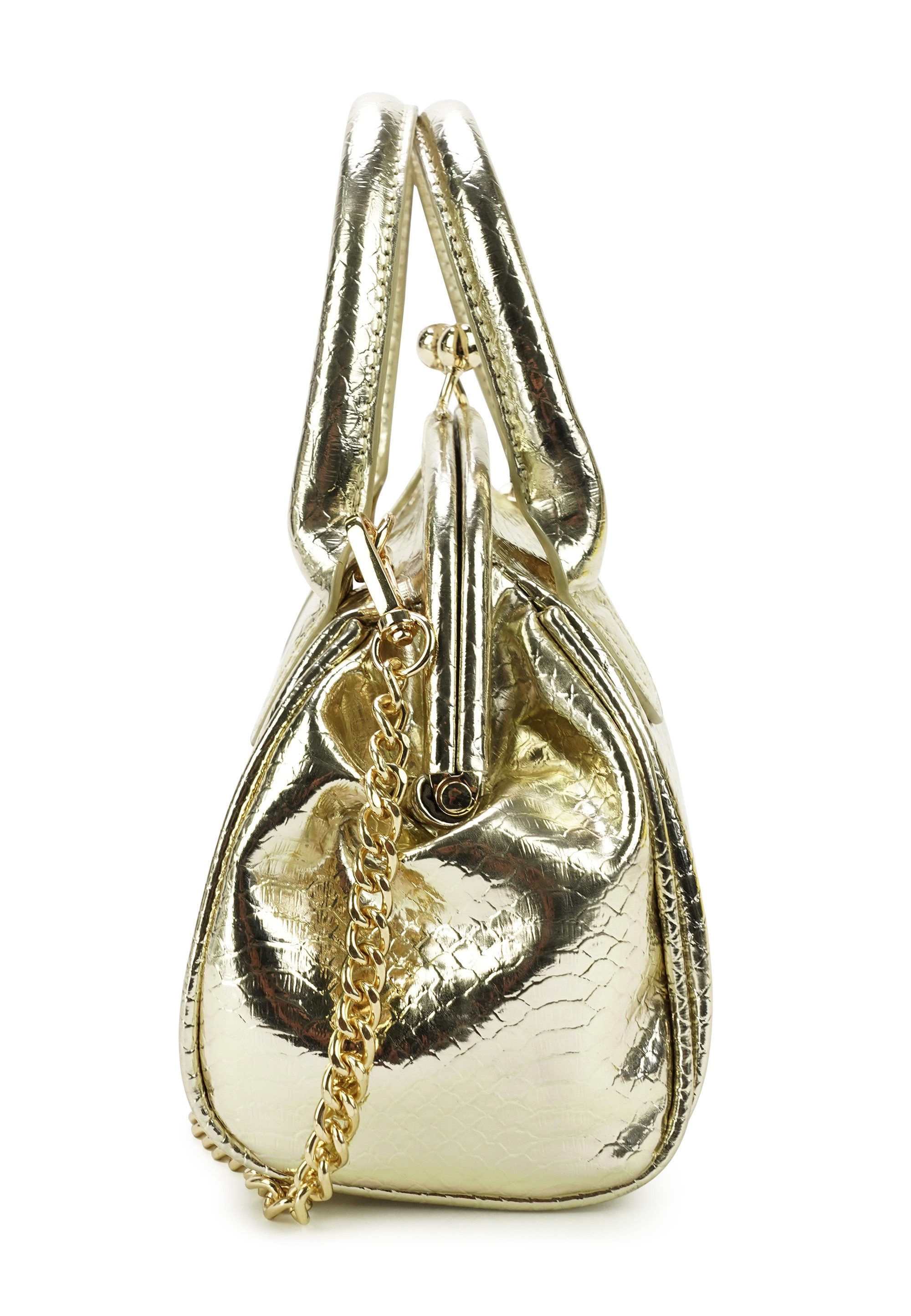 Harpa Henkeltasche VALENTINA, in glänzender Kroko-Optik