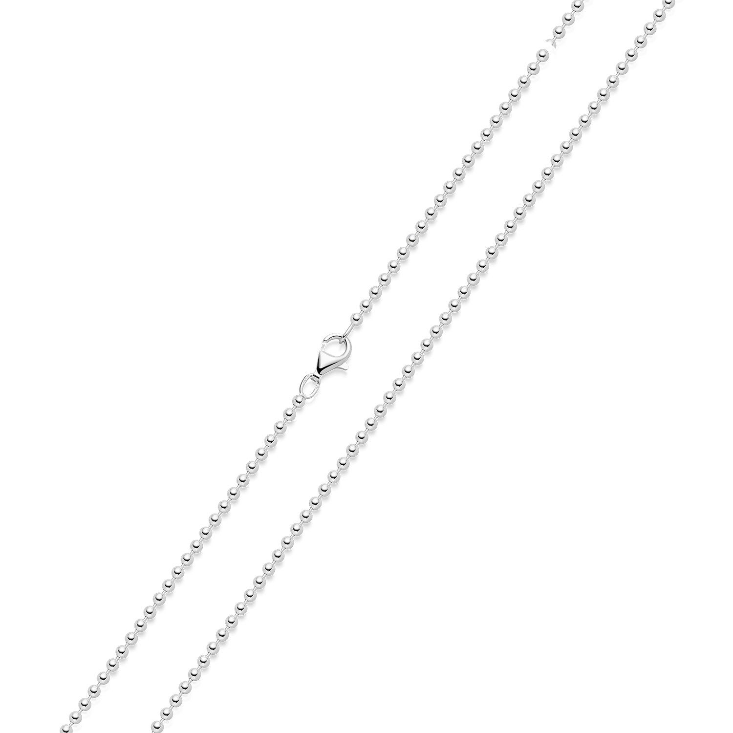 Materia Silberkette Damen Silber Kugelkette Hochglanz 40-70cm K10, 925 Sterling Silber, rhodiniert – Bild 3 von 5