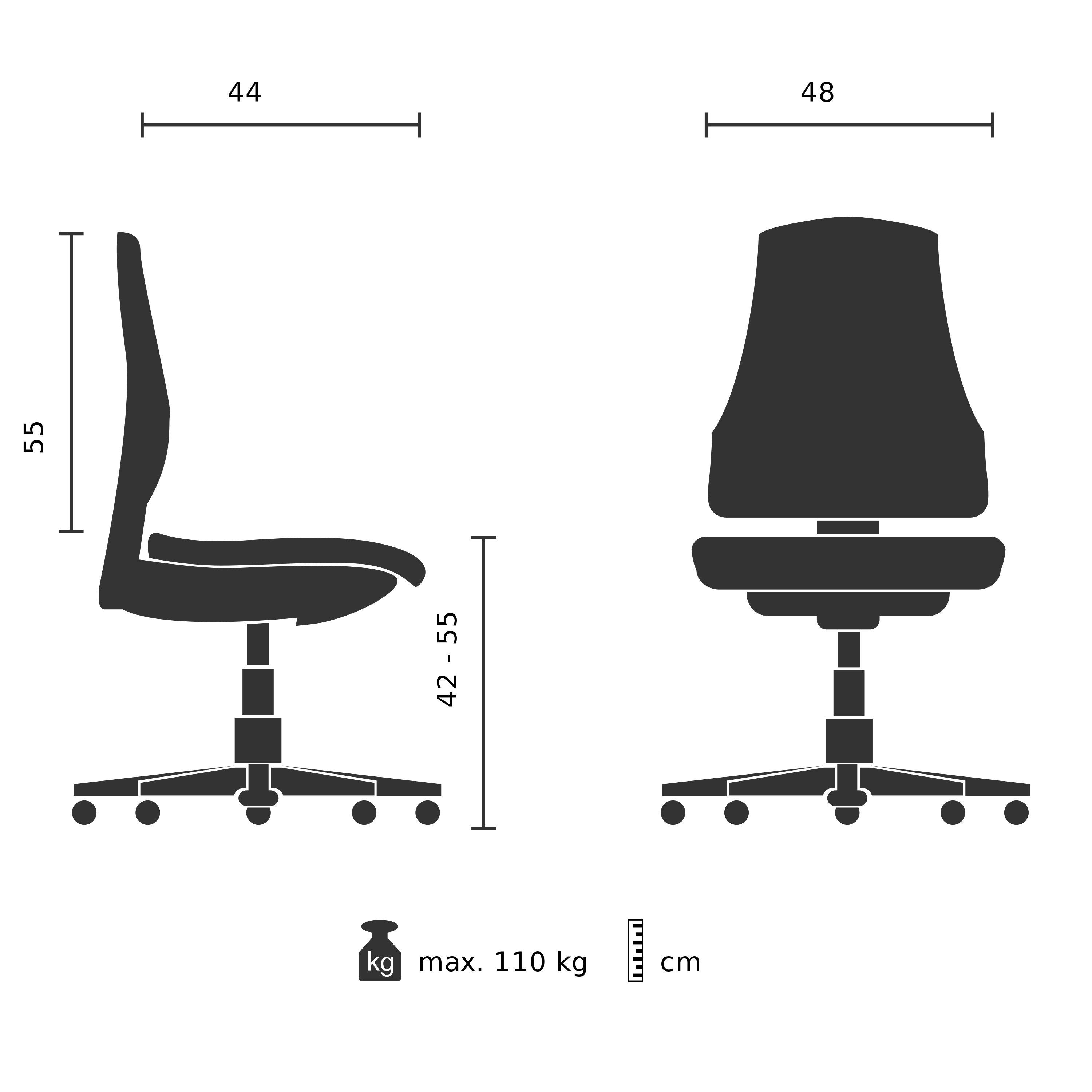 TOPSTAR Drehstuhl Profi ergonomisch Bürostuhl Stoff (1 Schwarz St), Schreibtischstuhl ohne SITNESS Armlehnen