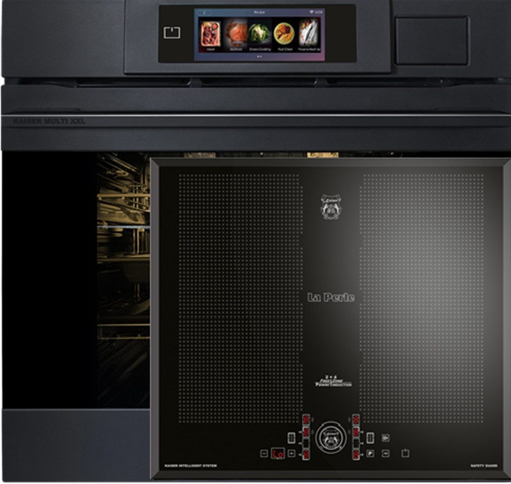 Kaiser Küchengeräte Backofen-Set Herd Set Autark Einbaubackofen XXL Multi 37,Multifunktions-Elektro-Dampfbackofen mit Dampfreinigung, 60 cm+Induktions-Kochfeld 60 cm FREE ZONE mit 2 FLEX Induktions-Zonen EH 6341+KCT 61 FI, mit 1-fach-Teleskopauszug