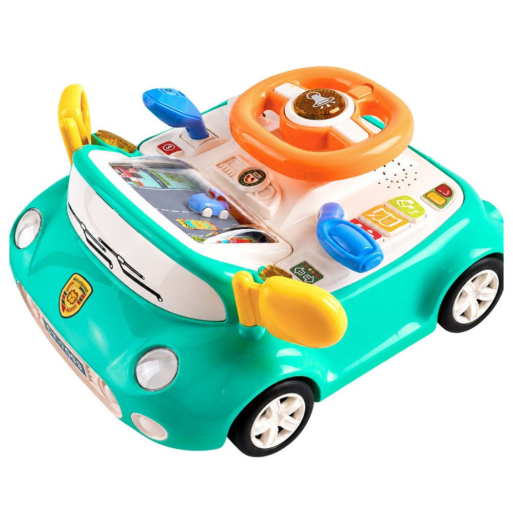 LEAN TOYS Spielzeug-Lenkrad Fahrsimulator Lernspielzeug Kinderlenkrad, (Spar-Set, 1-tlg., 29 x 27 x 13 cm bunt), Licht- & Soundeffekte, Hupe, Fahrsimulation