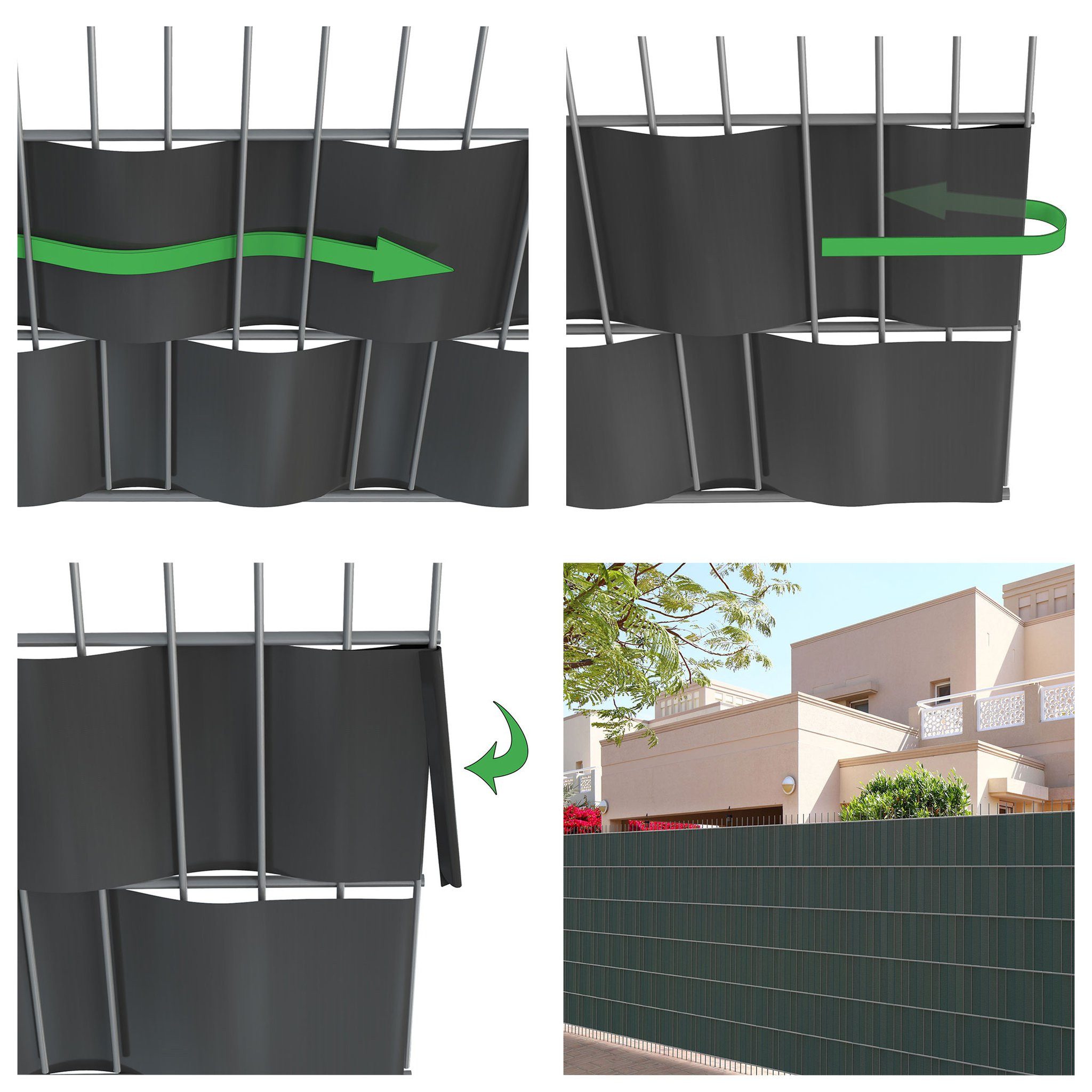 jarolift Sichtschutzstreifen PVC Sichtschutzstreifen Soft, 19 cm x 40 m, creme, (Packung, 1-St., inkl. 25 Befestigungsclips), inkl. 25 Befestigungsclips, langlebig, witterungsbeständig