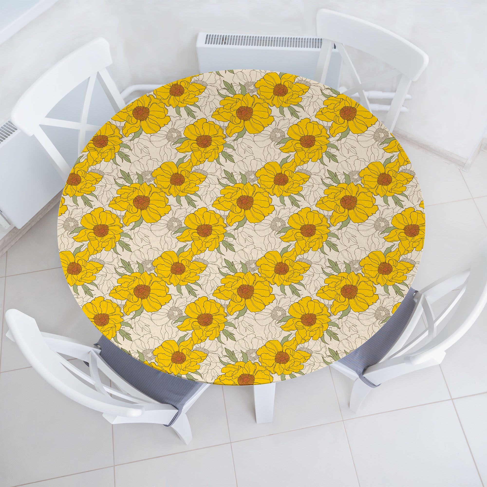 Tischdecke Rundum-elastische Stofftischdecke