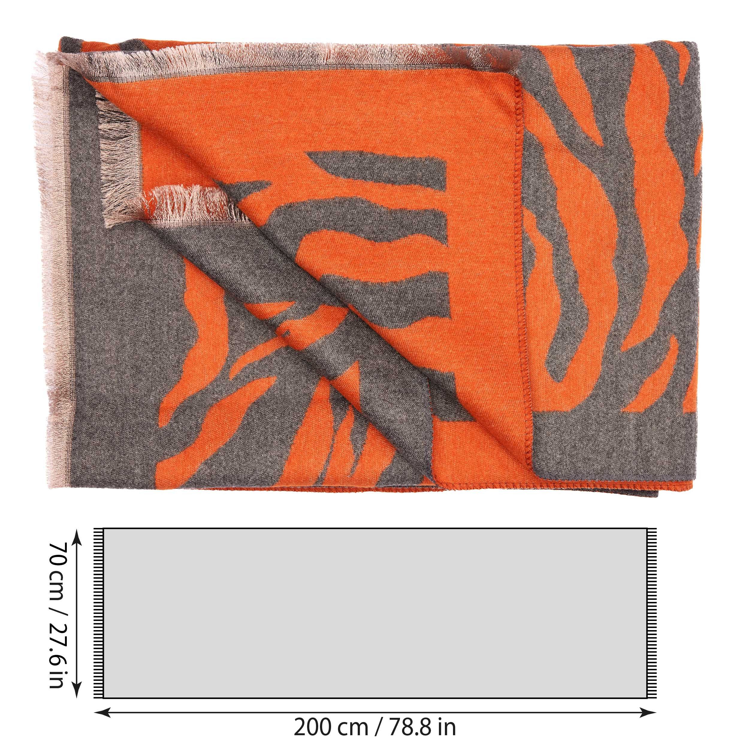 BRUBAKER Schal Cashmirillo Damenschal mit Zebra Muster - 70 x 200 cm - Warm, (1-St. Winterschal mit weichem Kaschmir-Gefühl - Schwarz Weiß), Kuschelig & Oversiz – Bild 5 von 5