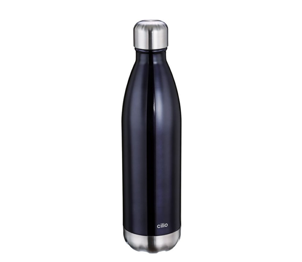 Cilio Flachmann Cilio Isolierflasche Elegant Edelstahl 750 ml kohlensäuregeeignet, Geeignet für kohlensäurehaltigen Getränke