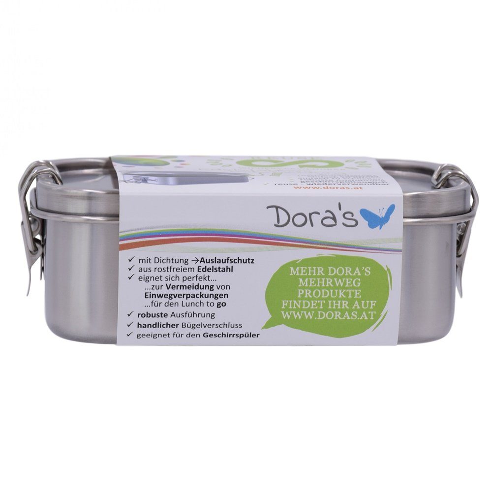 Dora's Aufbewahrungsdose Edelstahl Box mit Dichtung 16 x 11,5 x 6 cm