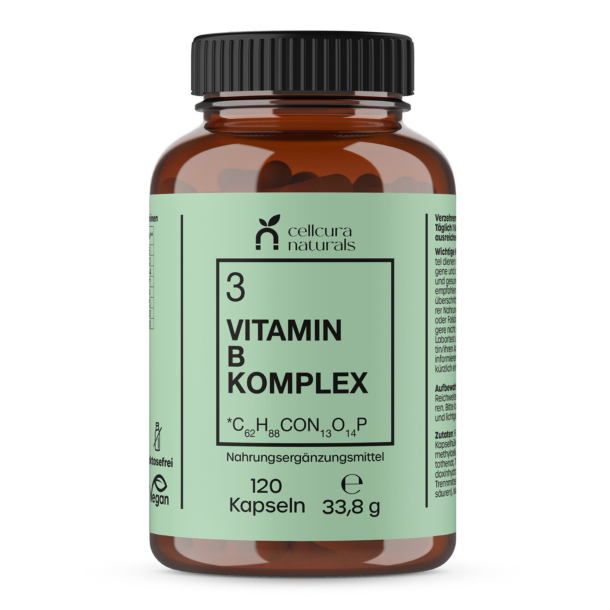 cellcura naturals Vitamin B-Komplex Kapseln, 120 St., 33.8 g, alle B-Vitamine in einem Nahrungsergänzungsmittel