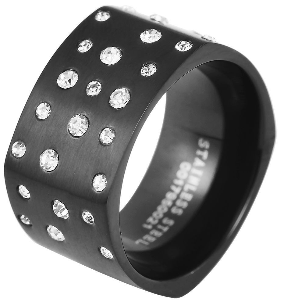 AKZENT Fingerring Jabari Edelstahl schwarz Damen, Damen Ring günstig online kaufen