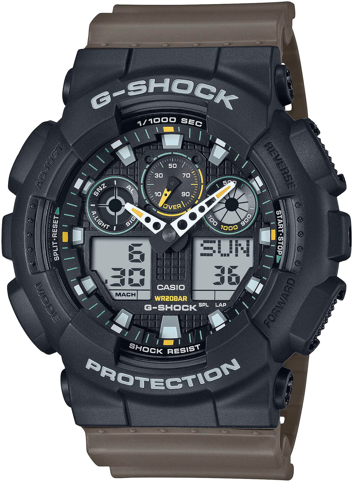 CASIO G-SHOCK Chronograph GA-100TU-1A3ER, Quarzuhr,Armbanduhr,Herrenuhr,dig günstig online kaufen