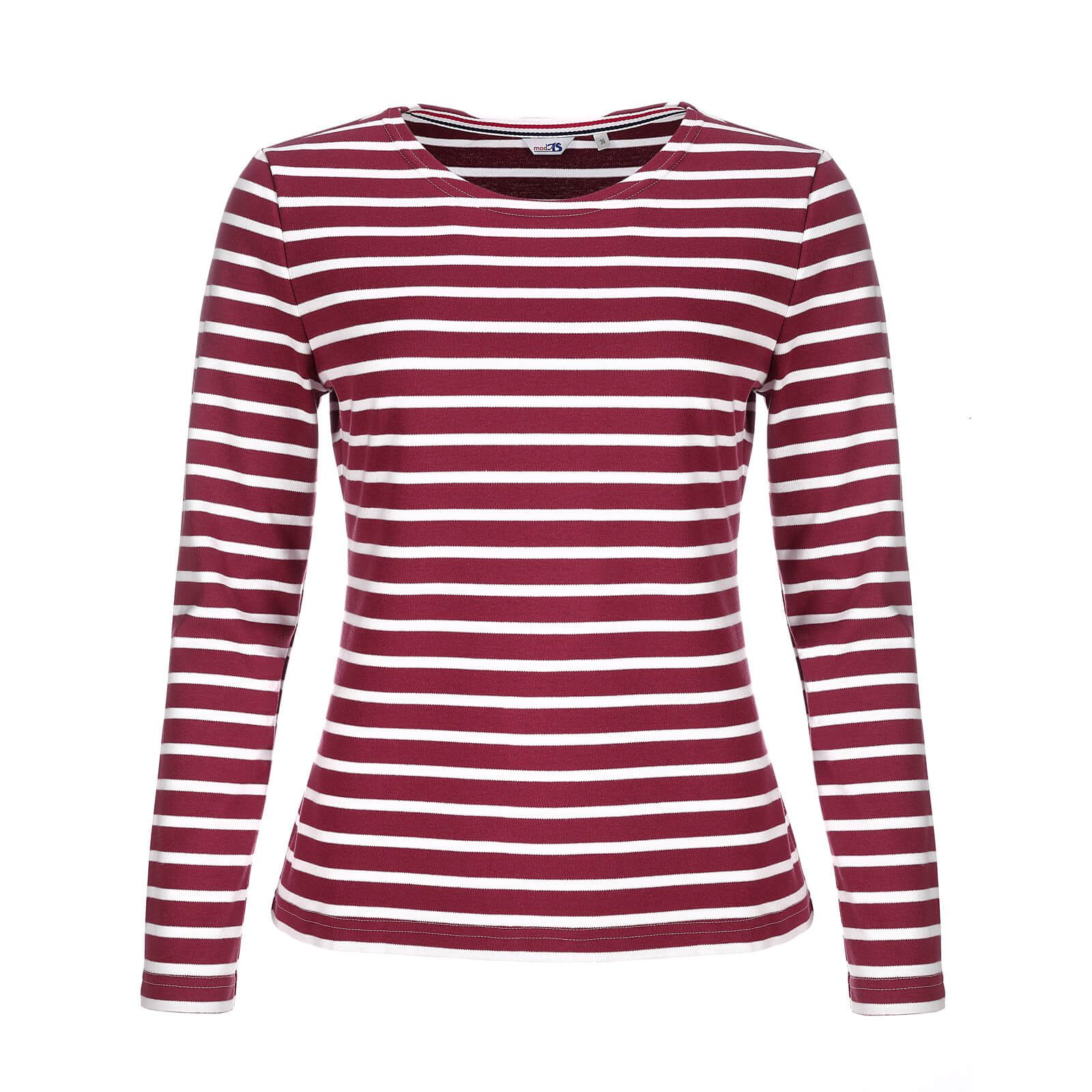 modAS Langarmshirt Damen Langarm-Shirt mit Streifen Bretonisches Streifensh günstig online kaufen