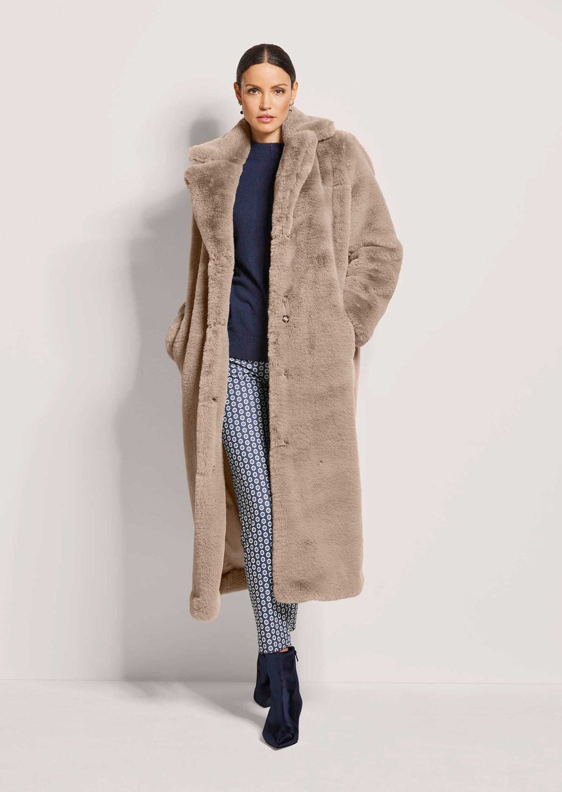 MADELEINE Kurzmantel Langer Faux-Fur-Mantel für Damen Kuscheliger Mantel mi günstig online kaufen