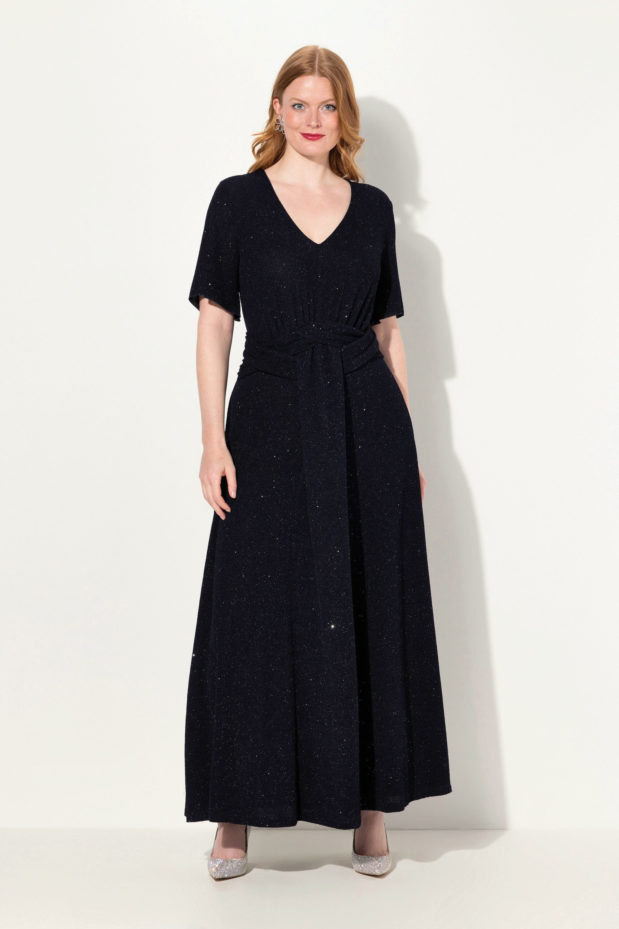 Abendkleid Abendkleid A-Linie Glanz-Effekt Drpaierung