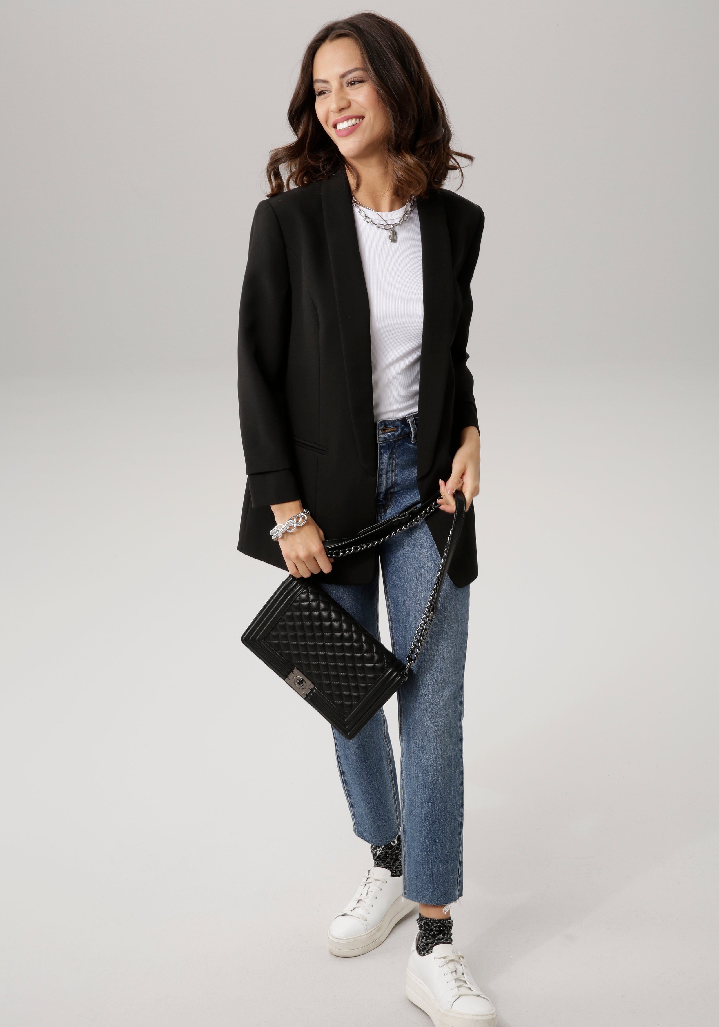 Laura Scott Longblazer mit gerafften Ärmeln