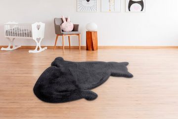 Kinderteppich Katze, Lüttenhütt, Motivform, Höhe: 36 mm, weich und flauschig, einfarbig, idealer Teppich fürs Kinderzimmer