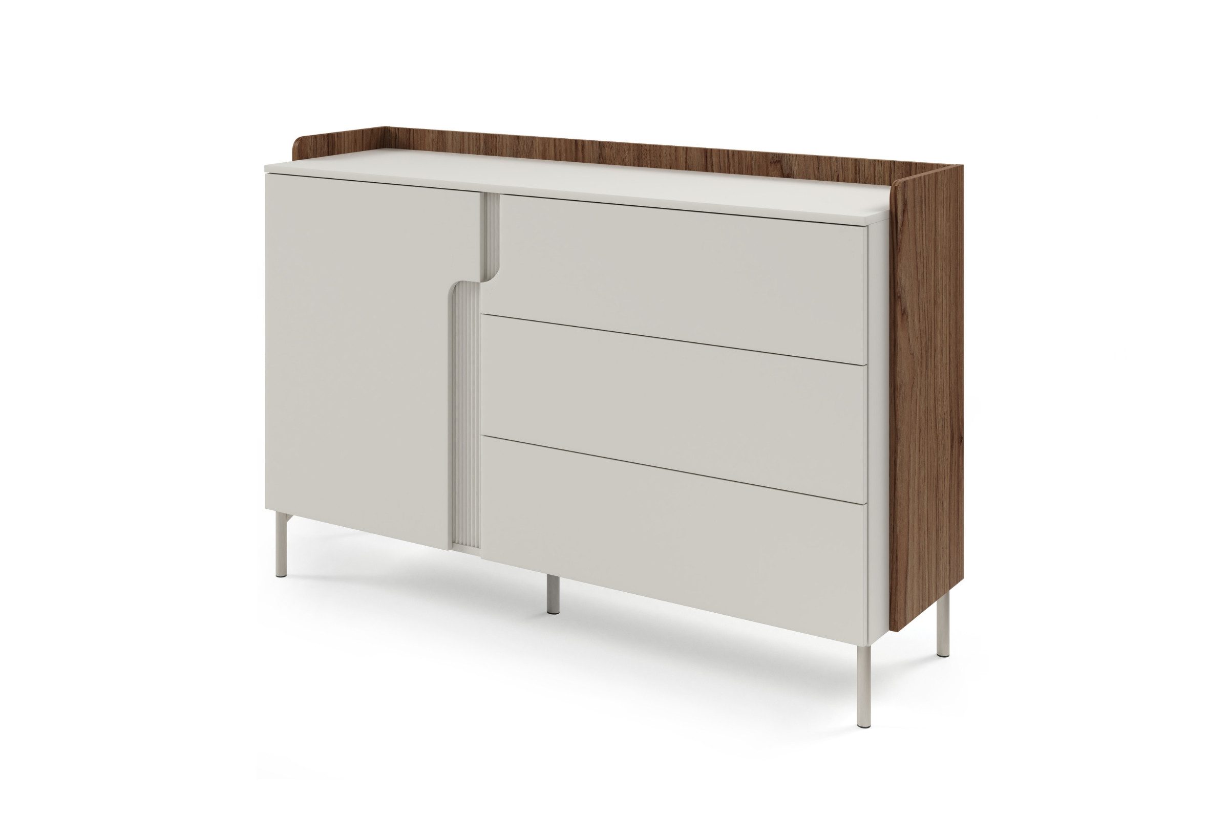 Deine Möbel 24 Kommode PAURO 07 mit Schubladen und Tür, modernes Sideboard 143 cm breit (Set, 1 St., PAURO