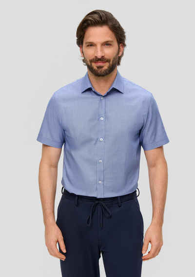 s.Oliver BLACK LABEL Kurzarmhemd Baumwoll-Hemd mit kurzen Armen