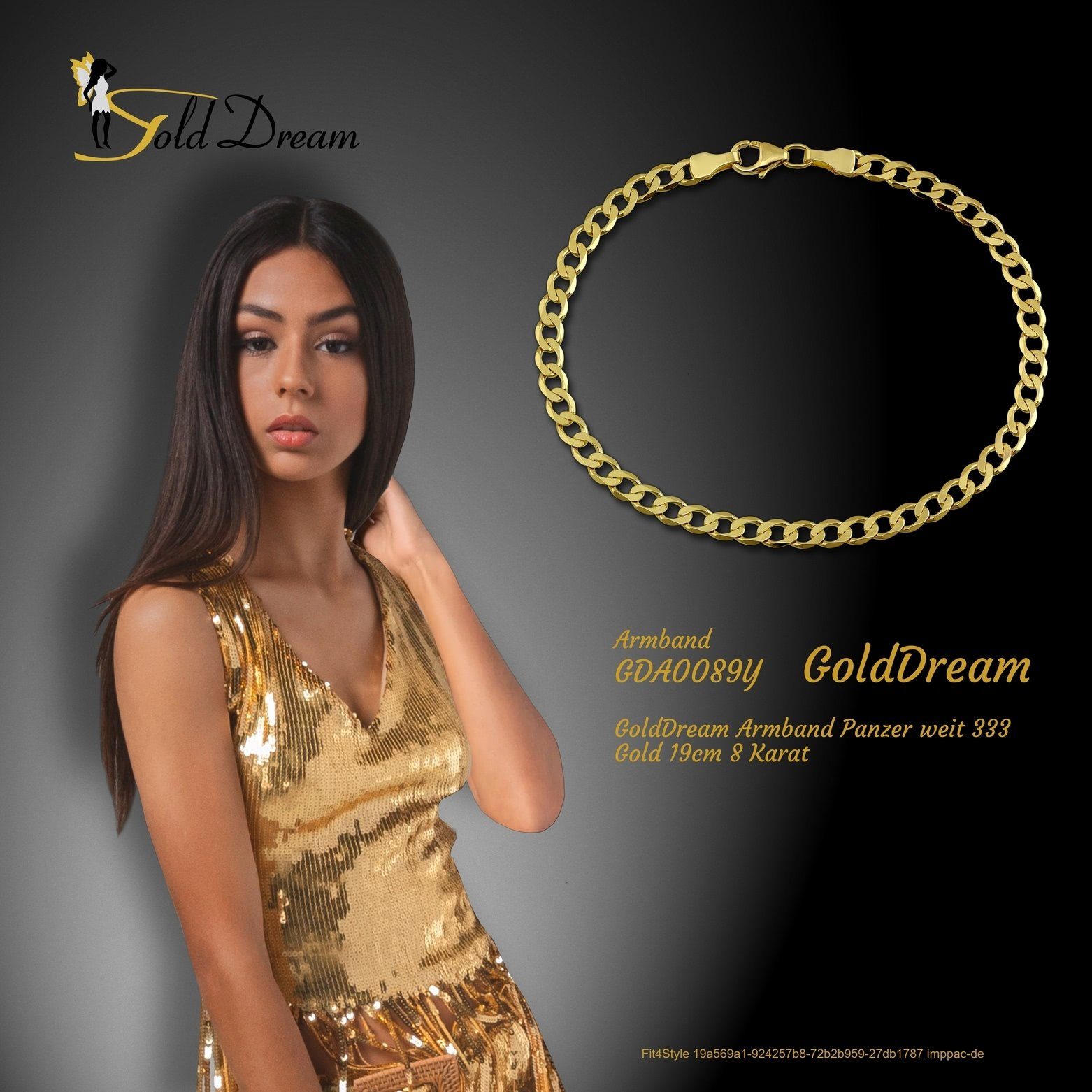 GoldDream Goldarmband GoldDream - Damen Herren 333 19cm 8 Farbe Karat, 19cm, Gelbgold (Panzer) (Armband), Damen, Herren Armband ca. Armband