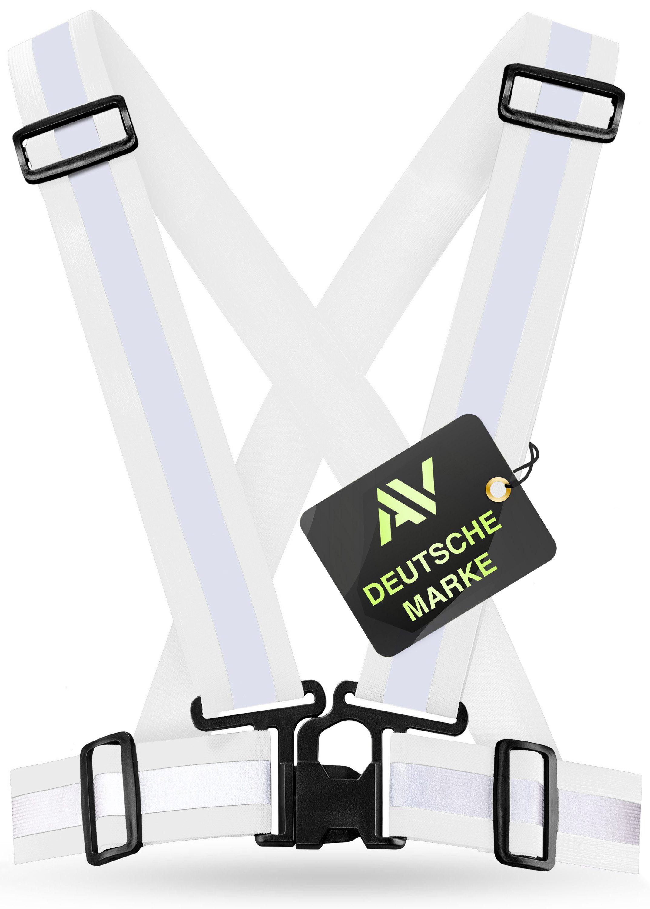 AVANA Warnweste reflektierende Sicherheitsweste einstellbare Reflektorweste Weste Fahrrad, Joggen, für Erwachsene & Jugendliche